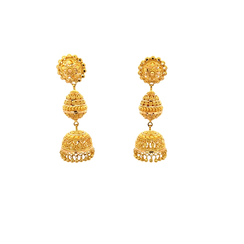 22K Gold Jhumka Earrings